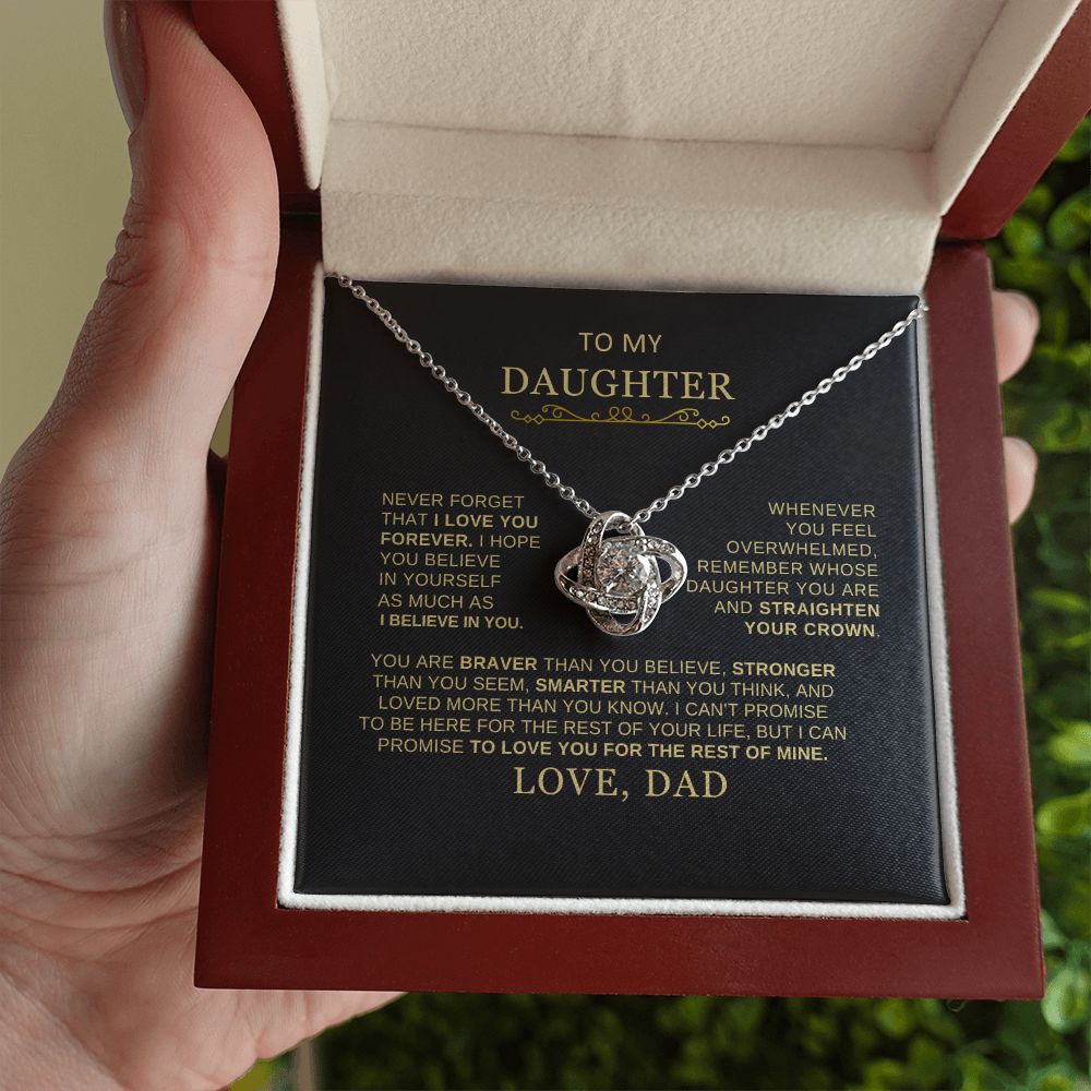 Beautiful Gift for Daughter From Dad "Never Forget That I Love You" Necklace