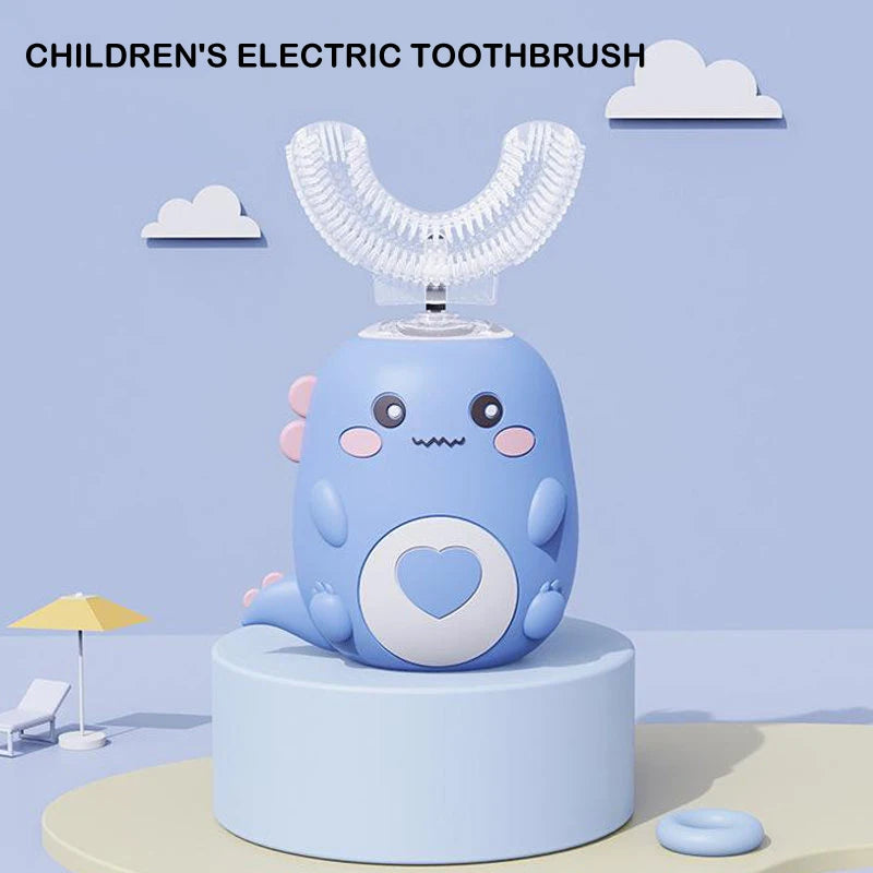 Children'S Electric Toothbrush Food Grade Silicone Oral 360 Degree Automatic Usb Charging Smart Children'S Toothbrush U-Shaped