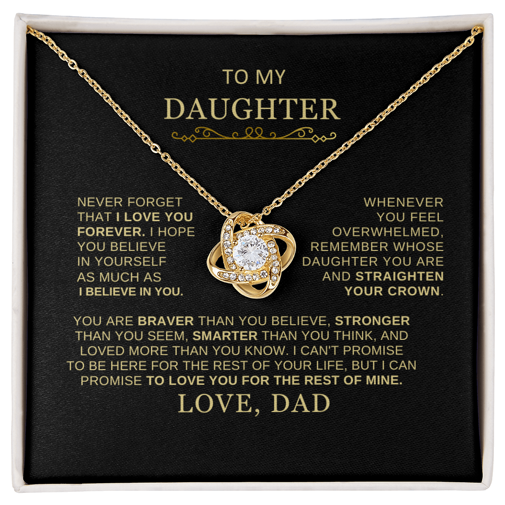 Beautiful Gift for Daughter From Dad "Never Forget That I Love You" Necklace