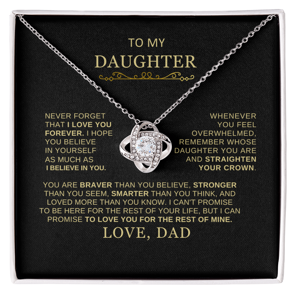 Beautiful Gift for Daughter From Dad "Never Forget That I Love You" Necklace