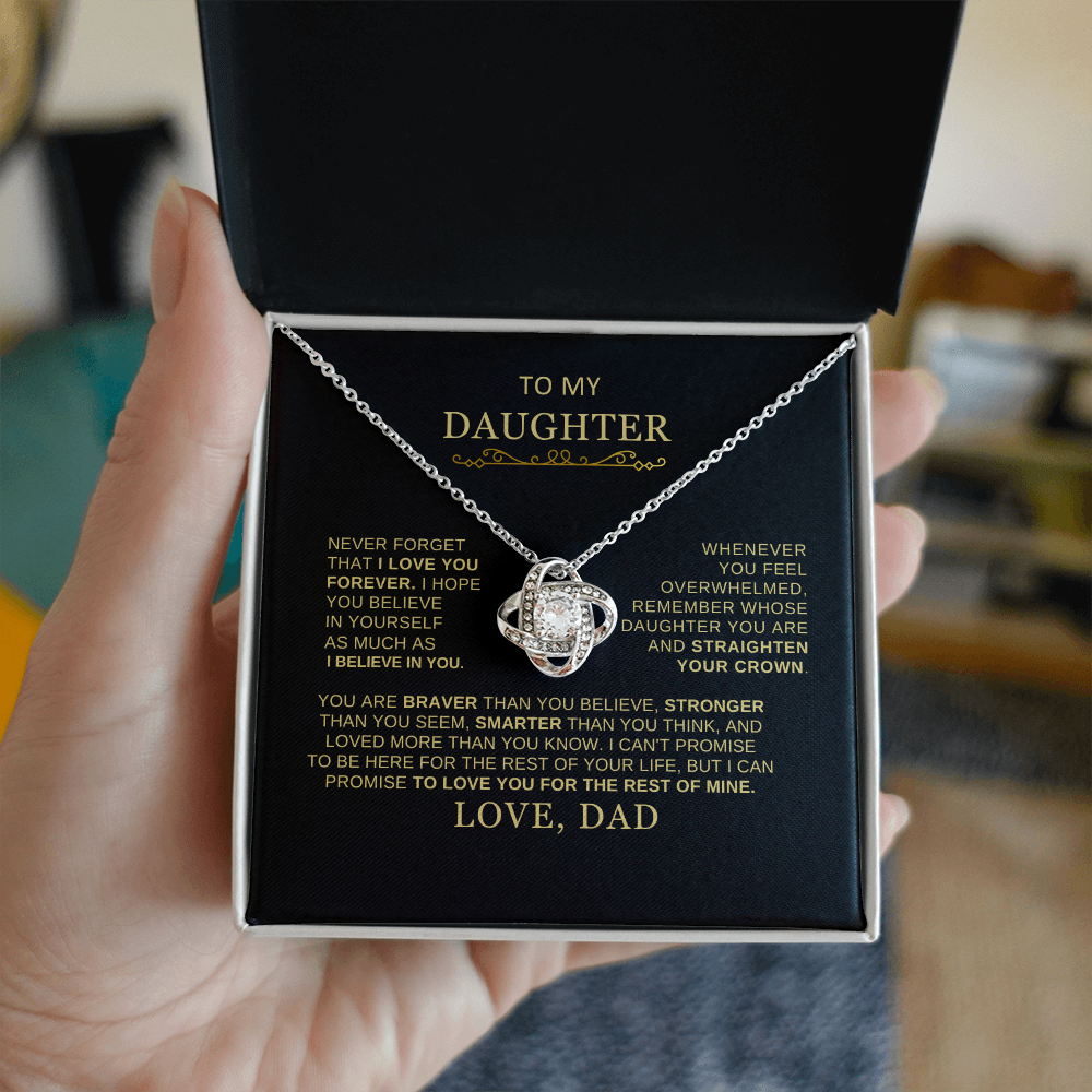 Beautiful Gift for Daughter From Dad "Never Forget That I Love You" Necklace
