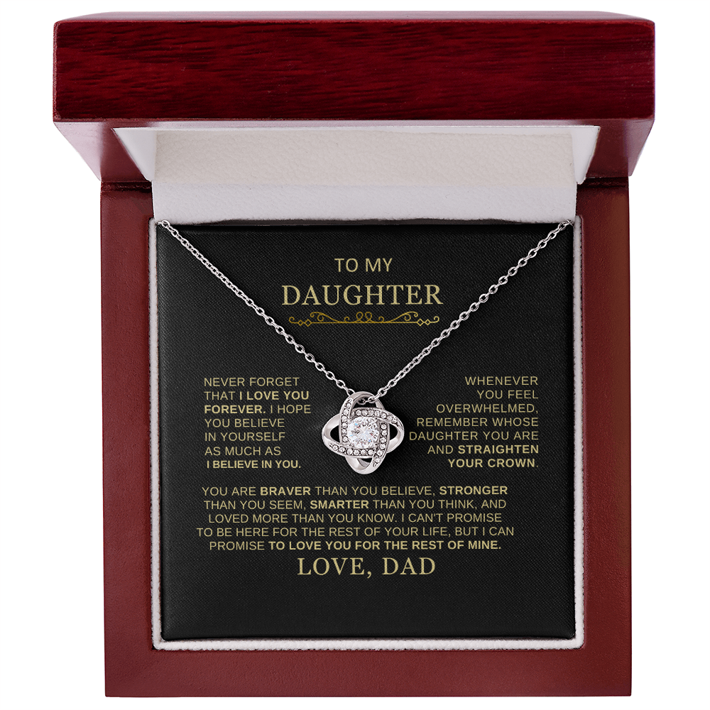 Beautiful Gift for Daughter From Dad "Never Forget That I Love You" Necklace
