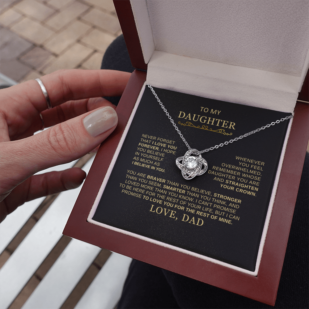 Beautiful Gift for Daughter From Dad "Never Forget That I Love You" Necklace