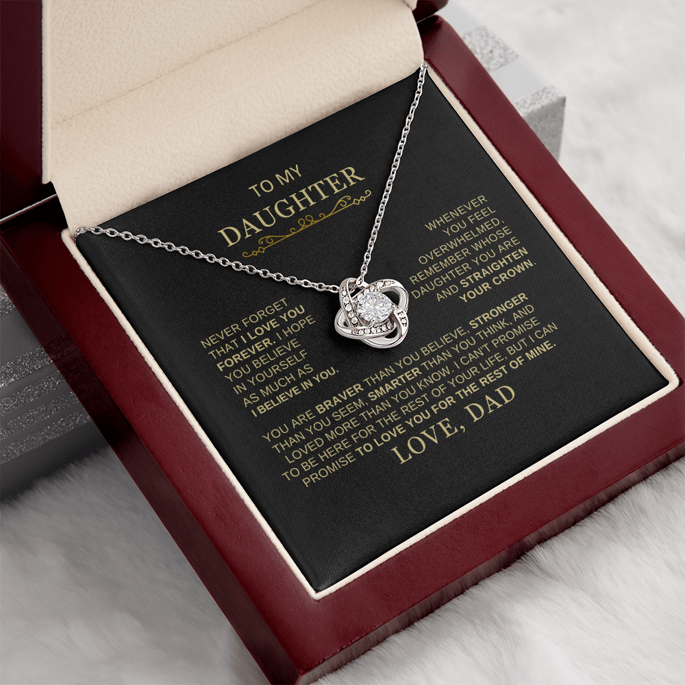 Beautiful Gift for Daughter From Dad "Never Forget That I Love You" Necklace