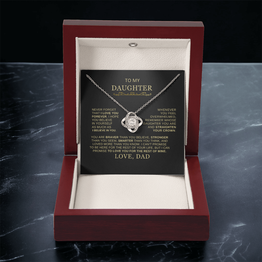 Beautiful Gift for Daughter From Dad "Never Forget That I Love You" Necklace